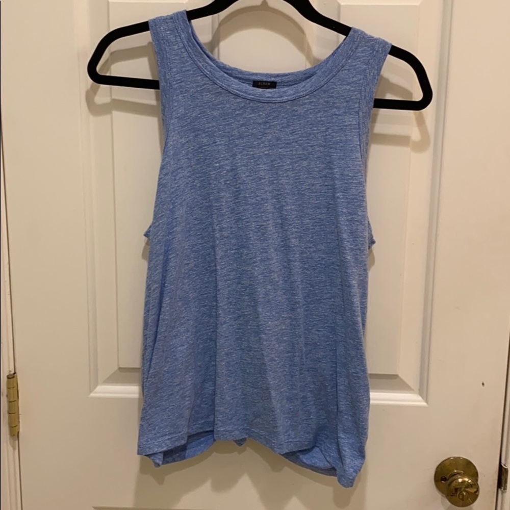 J crew blue tank top w wrap in back